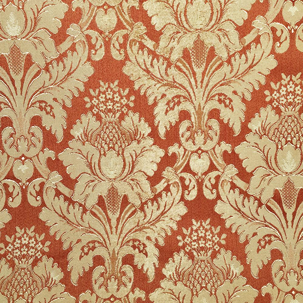 110" Wide Brown Gold Damask Soft Sheen Jacquard Fabric - Classic Modern Fabrics
