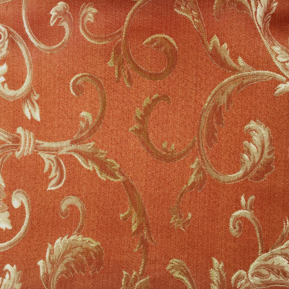 110" Wide Brown Gold Scroll Floral Soft Sheen Jacquard Fabric - Classic Modern Fabrics