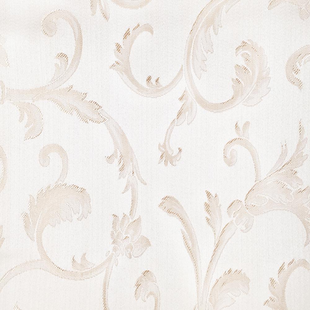 110" Wide Ecru Scroll Floral Soft Sheen Jacquard Fabric - Classic Modern Fabrics