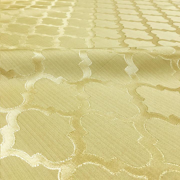 110" Wide Gold Geometric Soft Sheen Jacquard Fabric - Classic & Modern