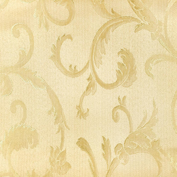 110" Wide Gold Scroll Floral Soft Sheen Jacquard Fabric - Classic Modern Fabrics