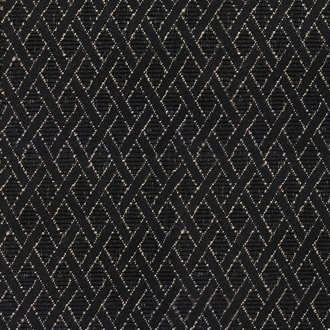 110" Wide Jules Black Geometric Diamond Woven Jacquard Brocade Fabric - Classic & Modern