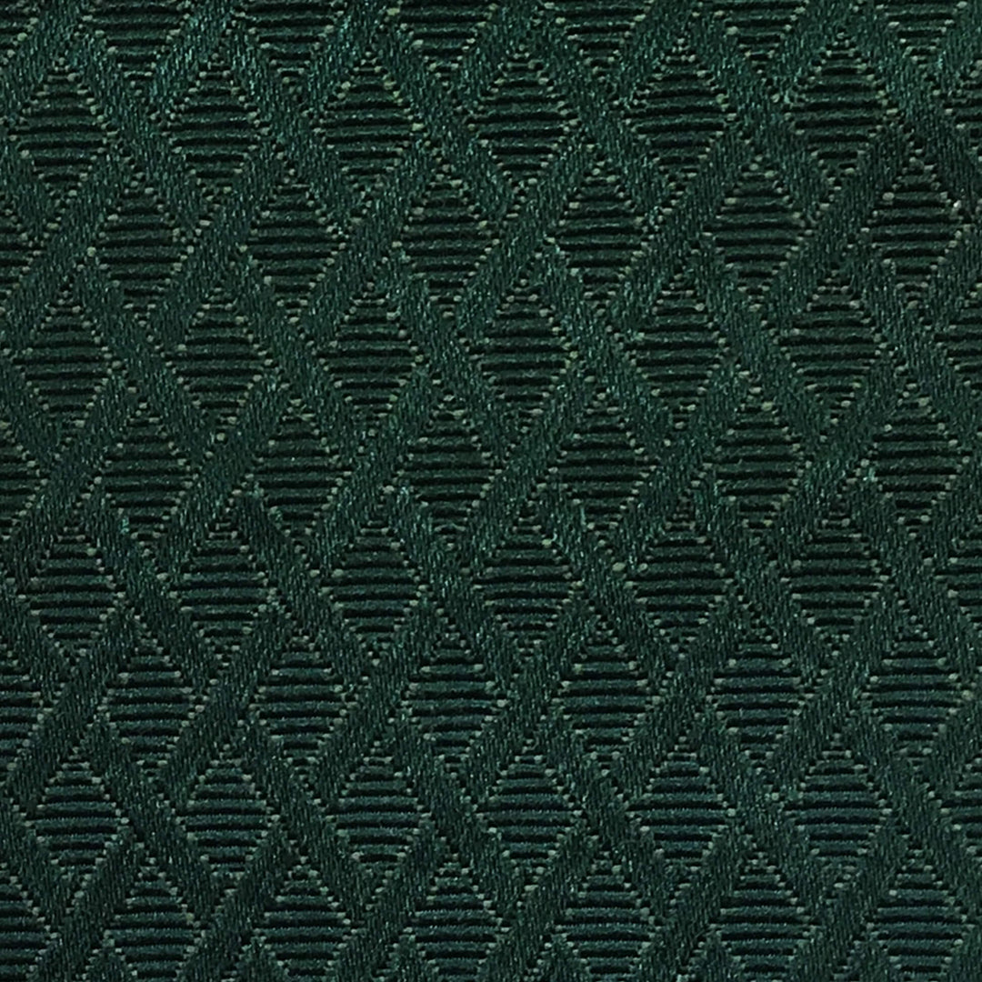 110" Wide Jules Hunter Green Geometric Diamond Woven Jacquard Brocade Fabric - Classic & Modern