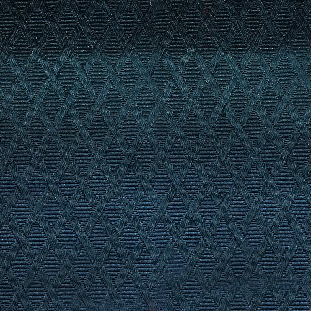110" Wide Jules Peacock Blue Geometric Diamond Woven Jacquard Brocade Fabric - Classic & Modern