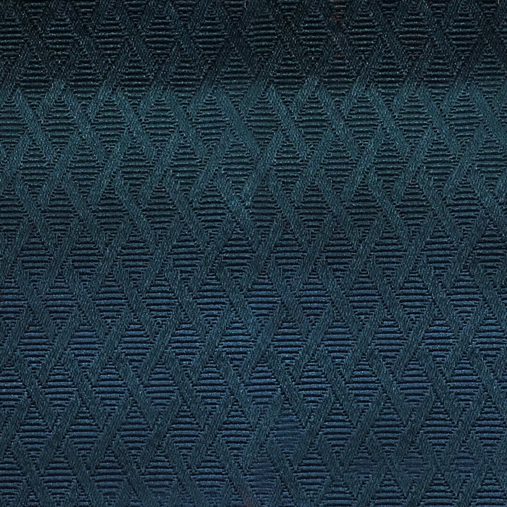110" Wide Jules Peacock Blue Geometric Diamond Woven Jacquard Brocade Fabric - Classic & Modern