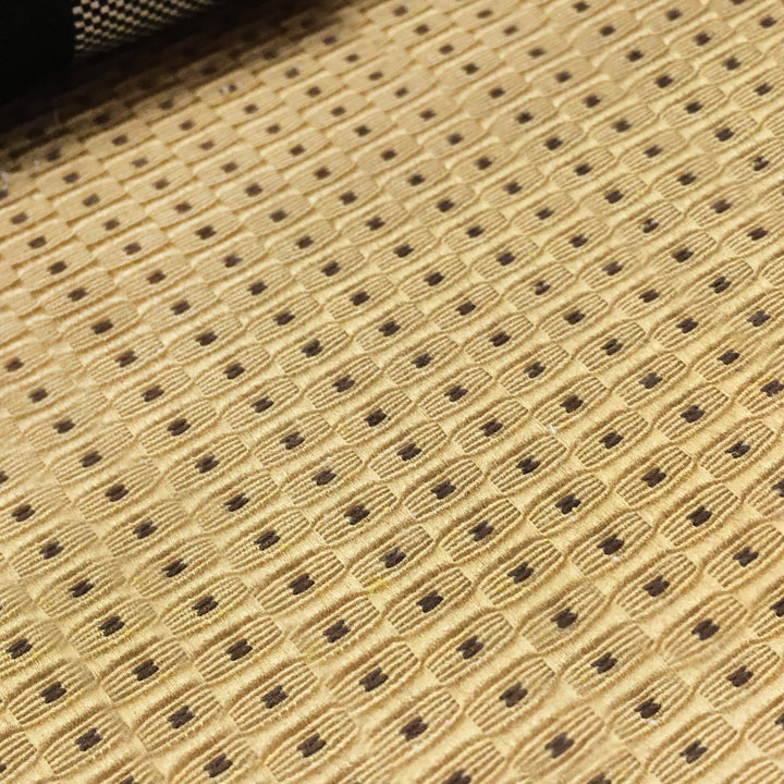 110" Wide Maison Gold Brown Geometric Dots Woven Jacquard Brocade Fabric - Classic & Modern