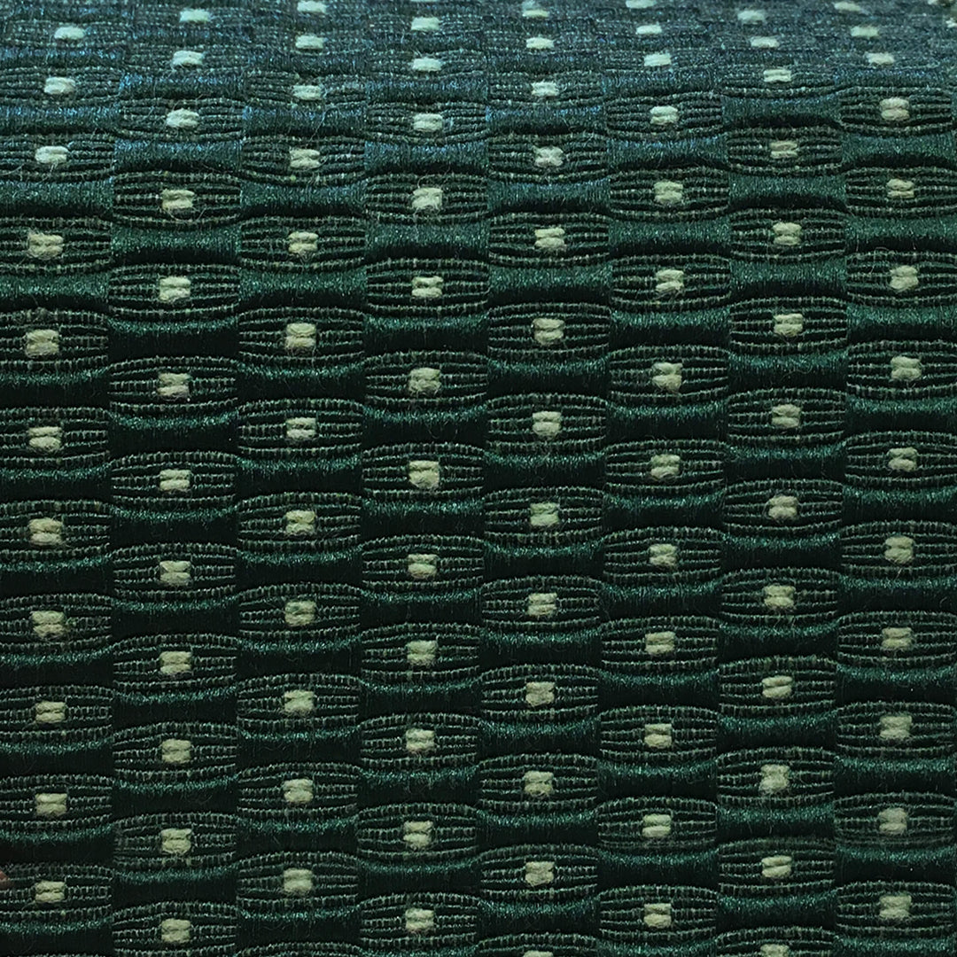 110" Wide Maison Hunter Green Geometric Dots Woven Jacquard Brocade Fabric - Classic & Modern