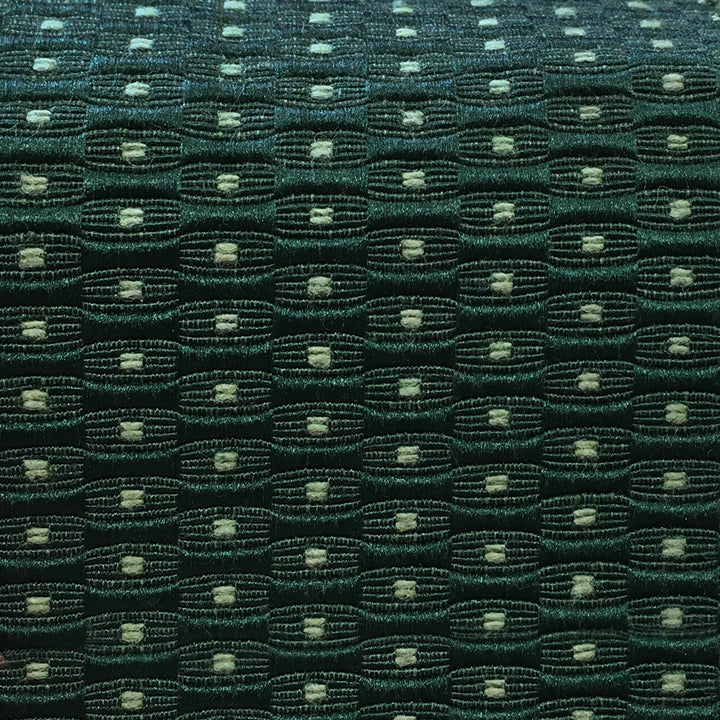 110" Wide Maison Hunter Green Geometric Dots Woven Jacquard Brocade Fabric - Classic & Modern