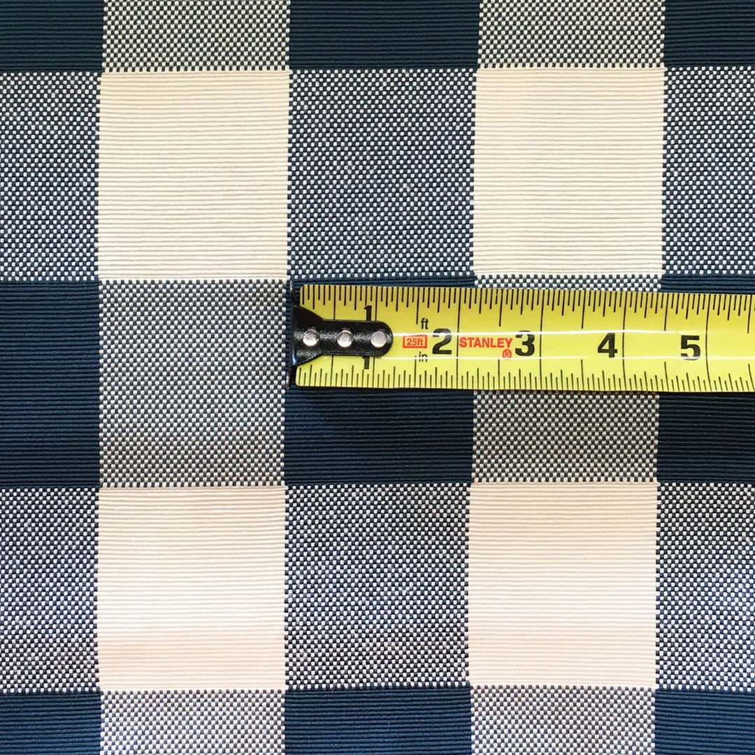 110" Wide Raven Peacock Blue Large Plaid Check Woven Jacquard Fabric - Classic & Modern