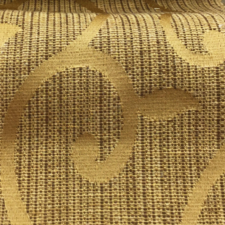 110" Wide Velos Gold Large Scroll Floral Woven Jacquard Fabric - Classic & Modern