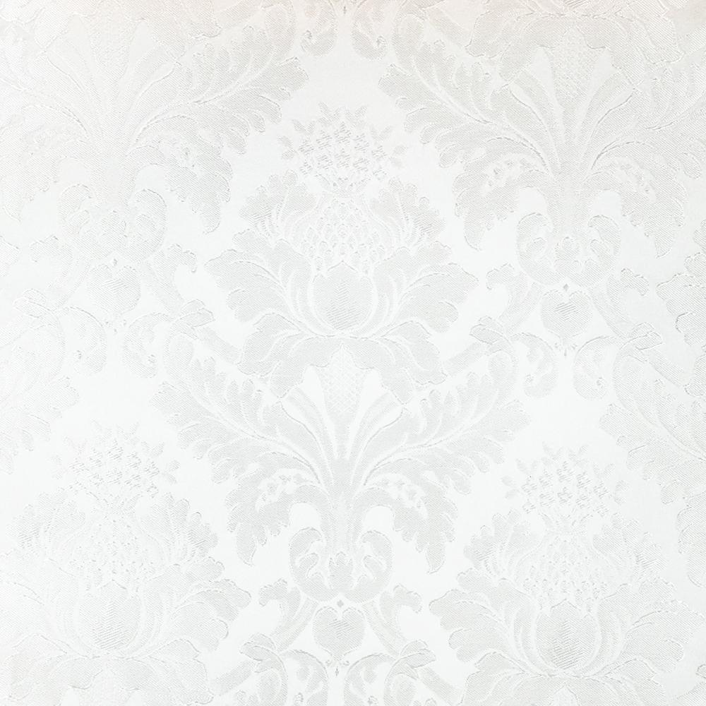110" Wide White Damask Soft Sheen Jacquard Fabric - Classic & Modern
