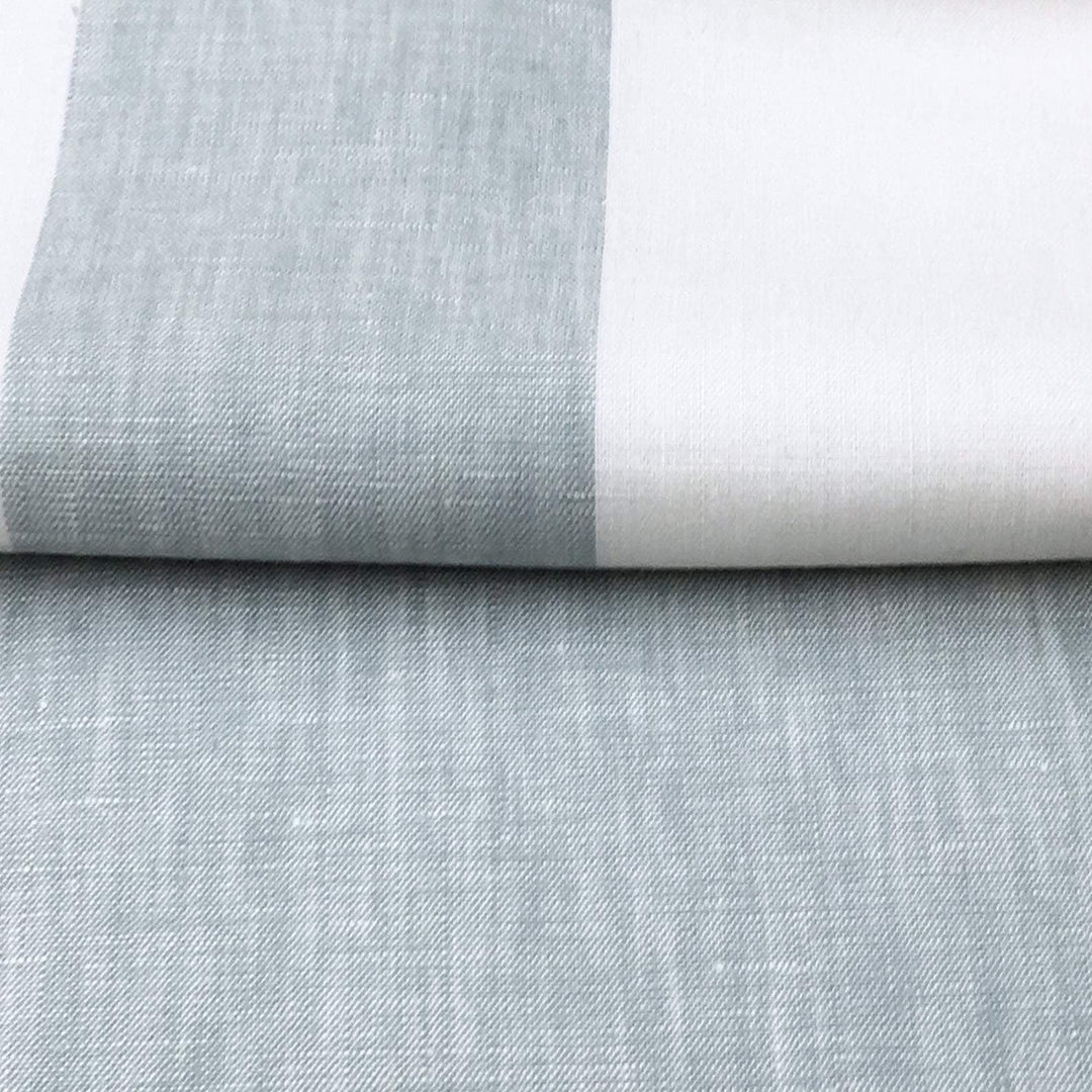 118" WIDE Lanshire Pure 100% linen fabric Wide Stripe / Ciel Sage Green White / Drapery, Curtain, Upholstery, Apparel /Fabric by the Yard - Classic & Modern
