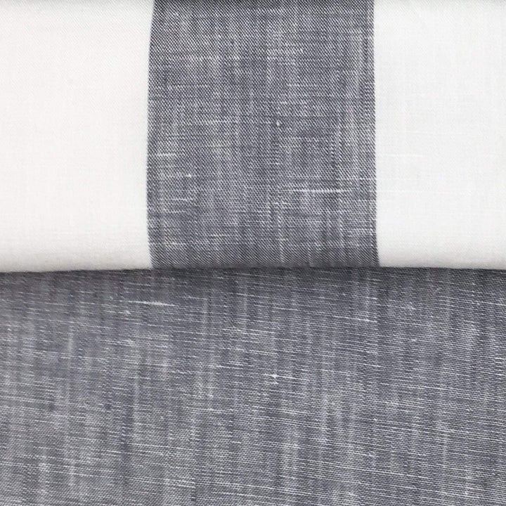 118" WIDE Lanshire Pure 100% linen fabric Wide Stripe / Grey White / Drapery, Curtain, Upholstery, Apparel /Fabric by the Yard - Classic & Modern