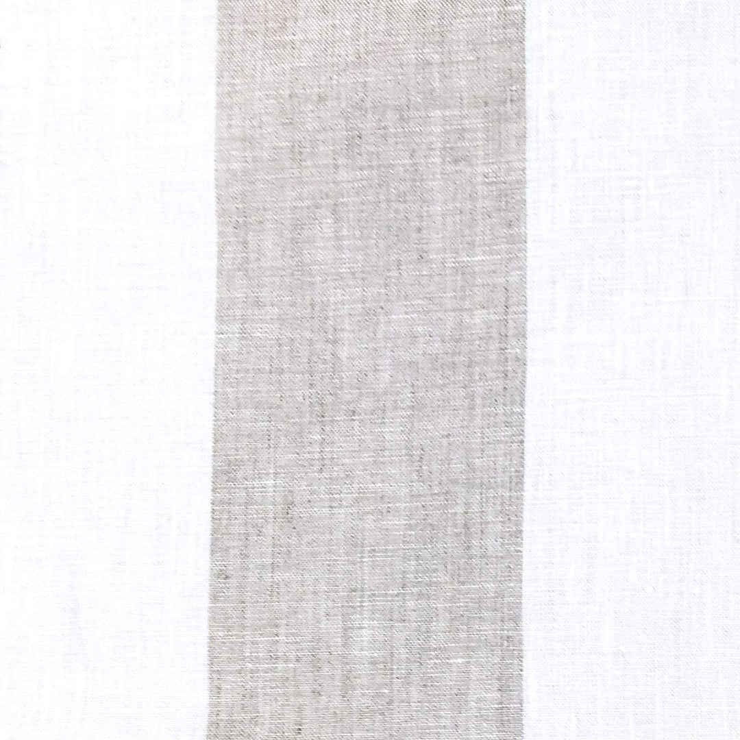 118" WIDE Lanshire Pure 100% linen fabric Wide Stripe / Natural Beige White / Drapery, Curtain, Upholstery, Apparel /Fabric by the Yard - Classic & Modern