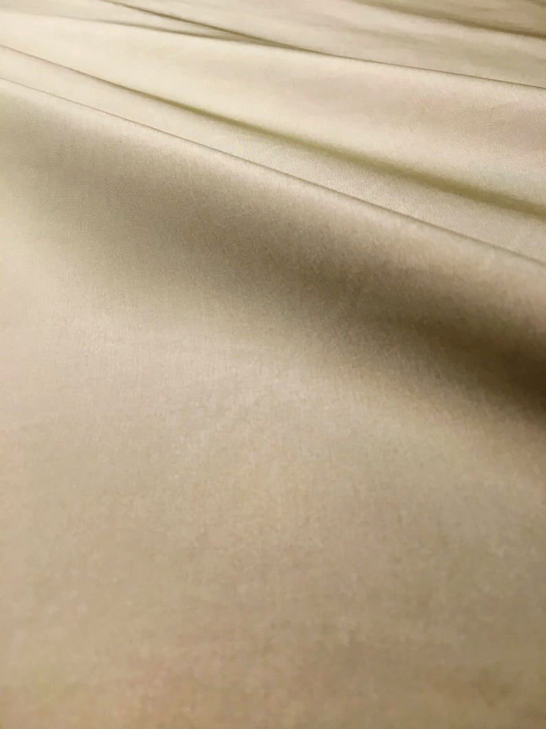 120" WIDE Beige Solid Faux Taffeta Silk Dupioni Fabric - Classic & Modern
