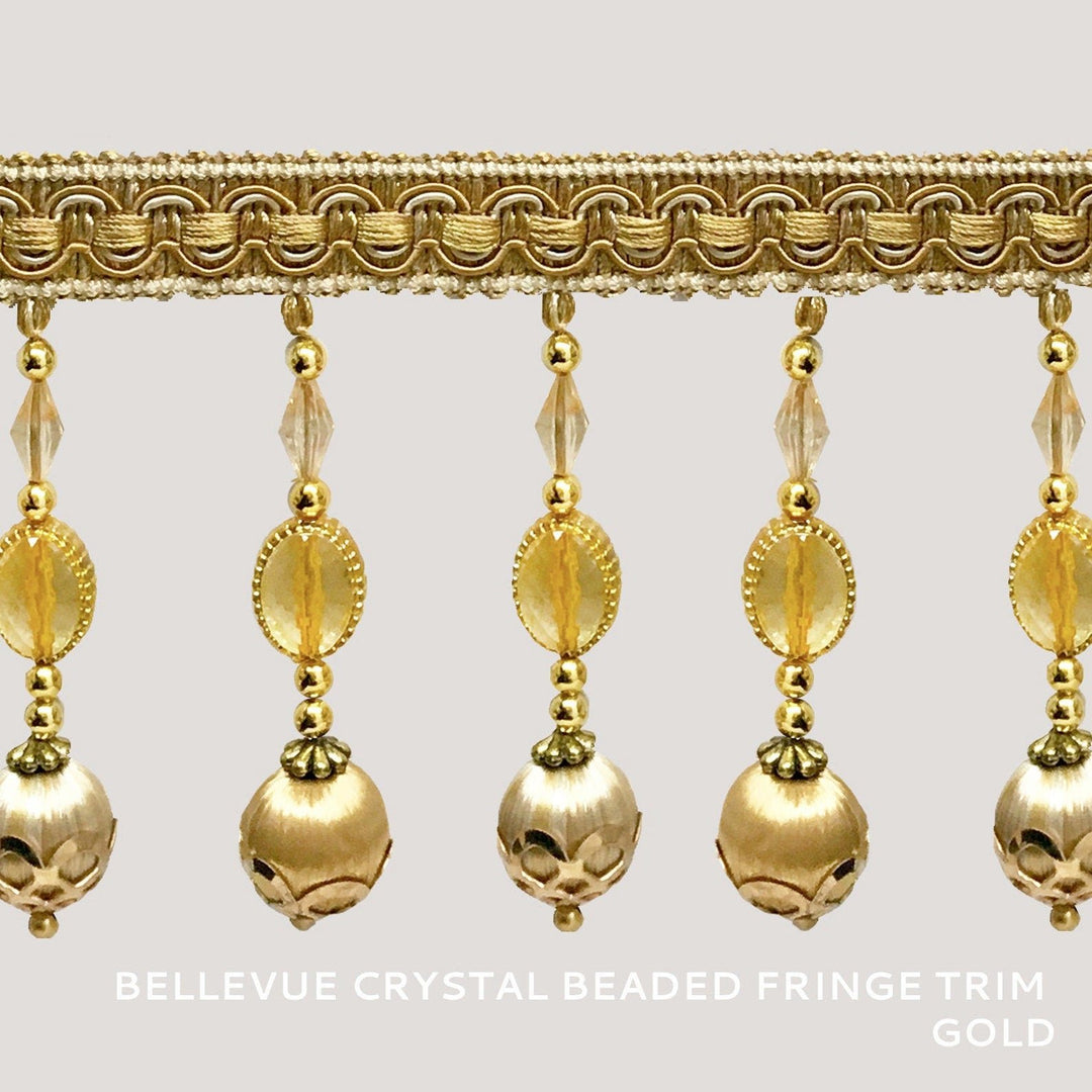 18 YARDS / LUXURY BELLEVUE 4 Two Tone Beaded Tassel Fringe Trim Gold –  Classic Modern Fabrics