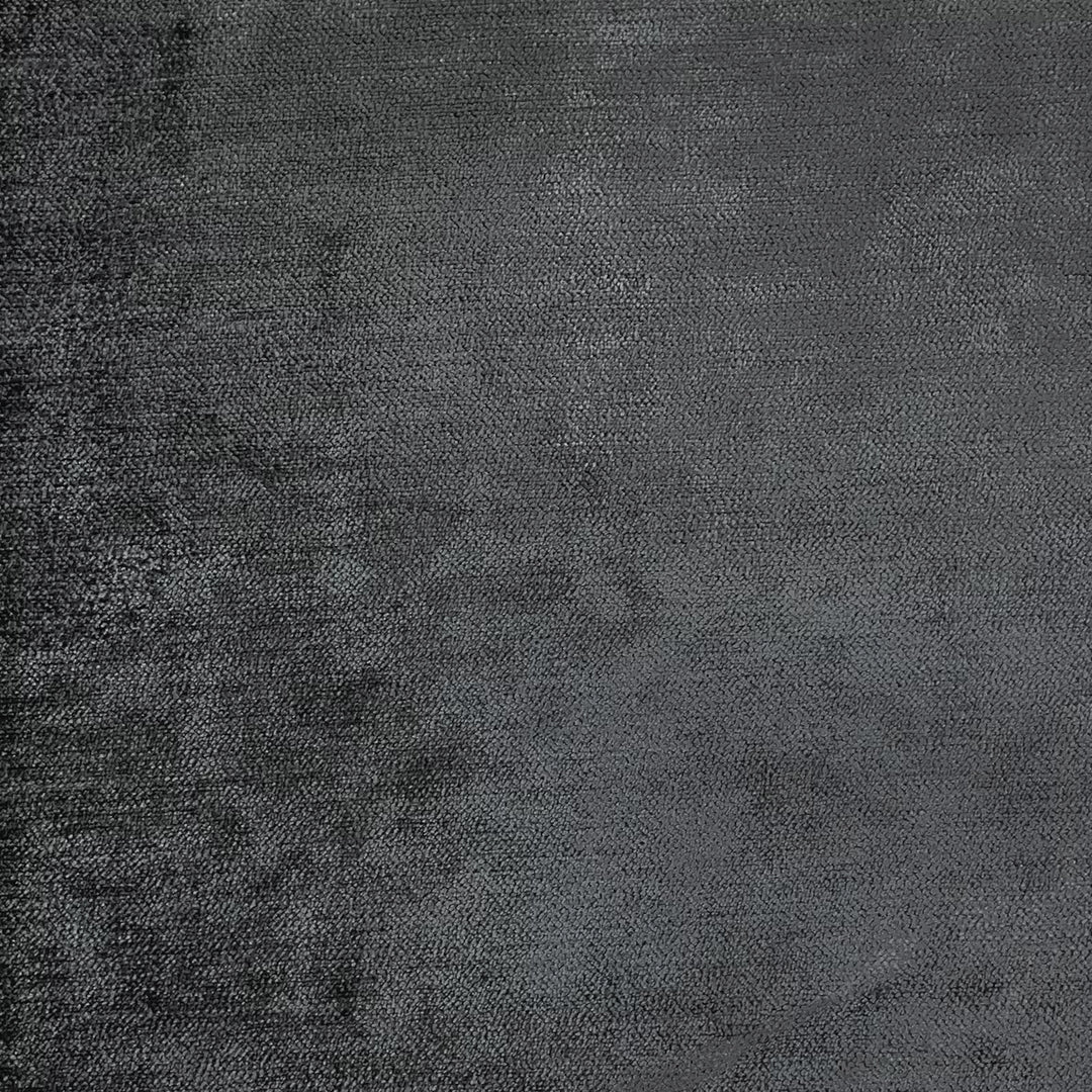 Dark Gray Gunmetal Black Soft Chenille Velvet Solid Tone on Tone Fabric