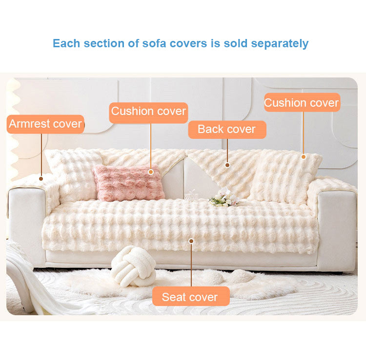 5 COLORS / Thick Soft Plush Geometric Sofa Sectional Slipcover Protector Durable, Washable and Stylish Cover for Bedroom Living Room Decor