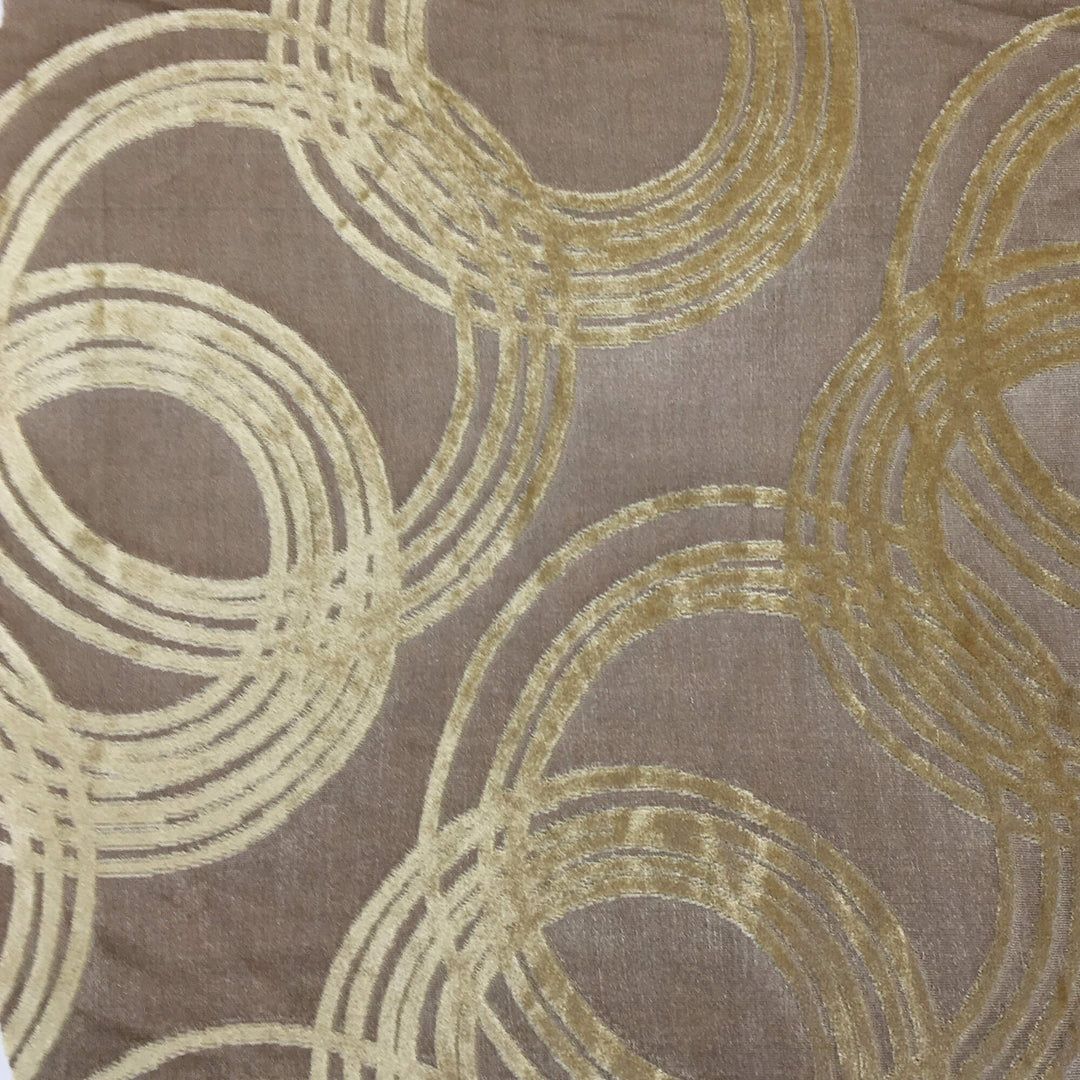 25 YARDS | 108" Brown Geometric Circle Burnout Velvet Fabric - Classic & Modern