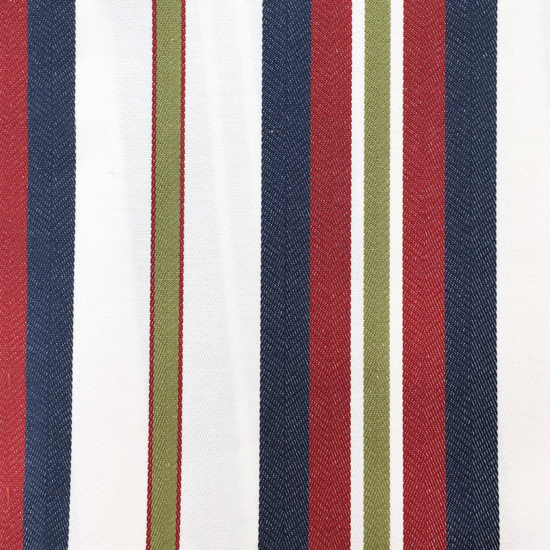 25 YARDS | 108" Red Blue Green Stripe Canvas Fabric - Classic & Modern