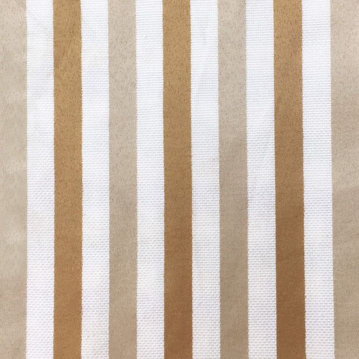 25 YARDS | Gold Brown Green Stripe Canvas Fabric - Classic & Modern