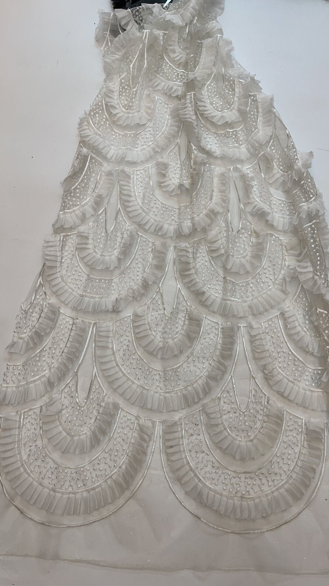 5 YARDS / 1 COLORS / Art Deco Design Embroidery Glitter Mesh