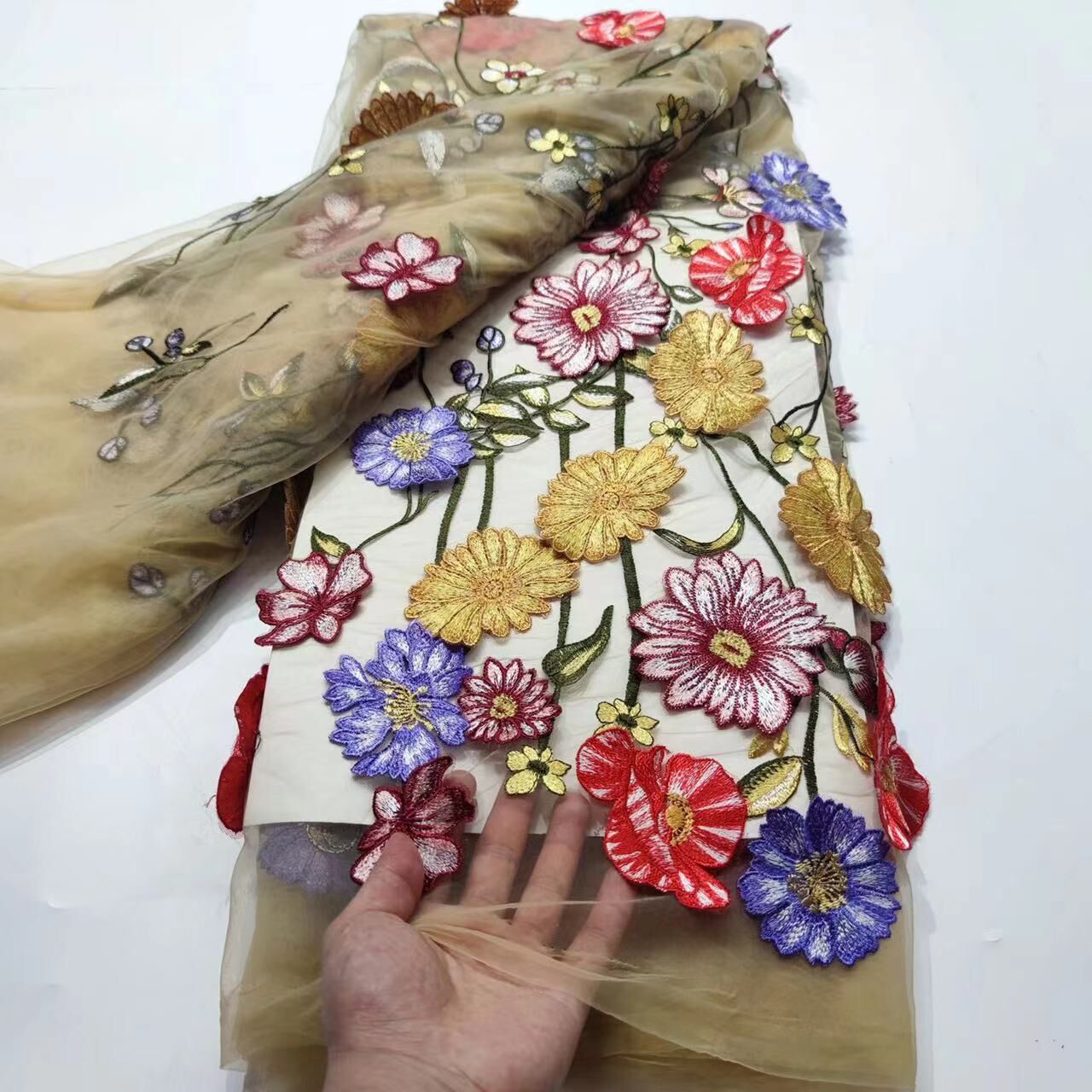 Vibrant Floral Woven Tea Dress Fabric for DIY Clothing Makeup Bag – FloraShe