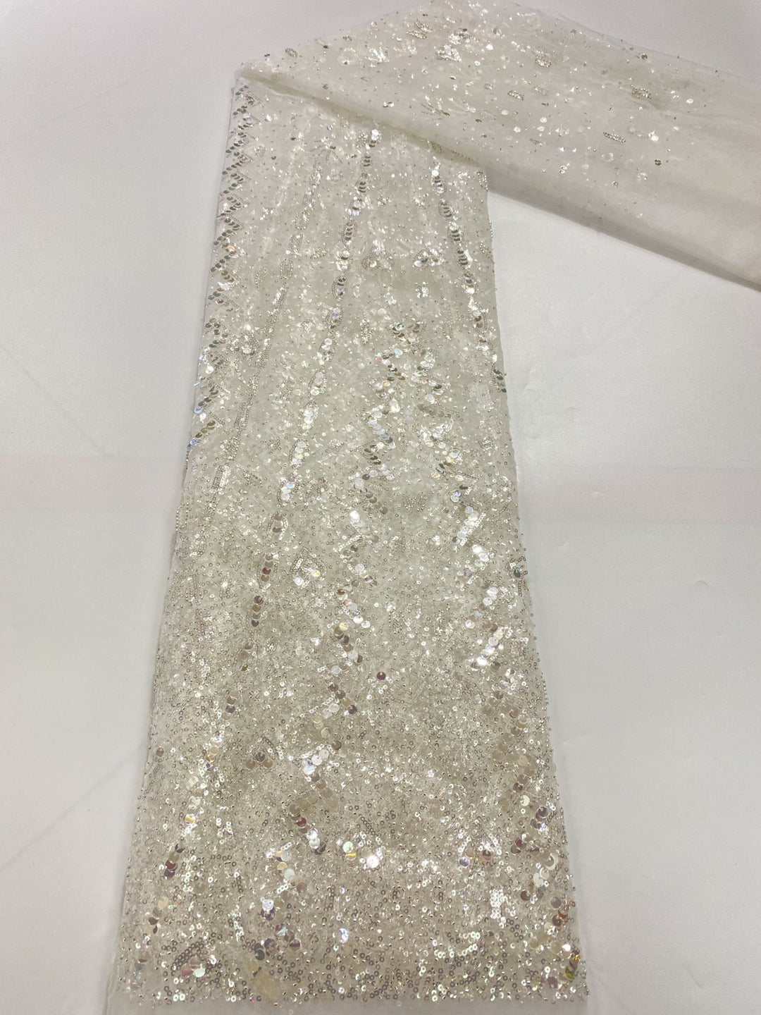 5 YARDS / 15 COLORS / Floral Beaded Embroidery Glitter Mesh Lace Wedding Party Dress Fabric - Classic & Modern