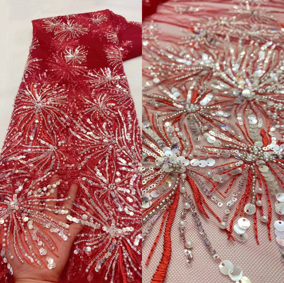 5 YARDS / 15 COLORS / Linaya Starburst Sequin Beaded Glitter Embroidery Mesh Lace Party Prom Bridal Dress Fabric 5 YARDS / 15 COLORS / Linaya Starburst Sequin Beaded Glitter Embroidery Mesh Lace Party Prom Bridal Dress Fabric