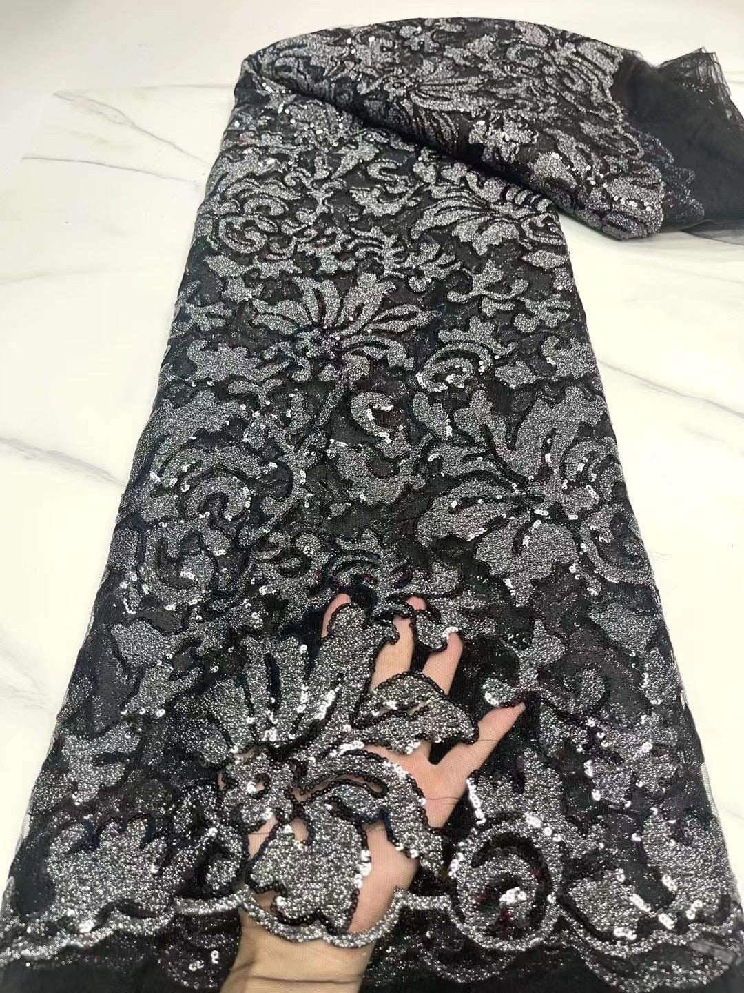 5 YARDS / 18 COLORS / Elyssa Large Floral Glitter Sequin Embroidery Tu Classic Modern Fabrics 5 YARDS / 18 COLORS / Elyssa Large Floral Glitter Sequin Embroidery Tu Classic Modern Fabrics