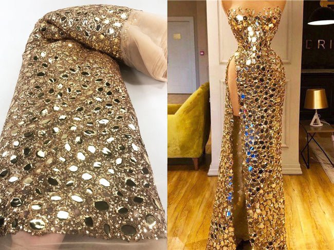 5 YARDS / 5 COLORS / Leonor Metallic Silver Gold Beaded Mesh Ground Geometric Embroidery Mesh Lace / Party Prom Bridal Dress Fabric 5 YARDS / 5 COLORS / Leonor Metallic Silver Gold Beaded Mesh Ground Geometric Embroidery Mesh Lace / Party Prom Bridal Dress Fabric