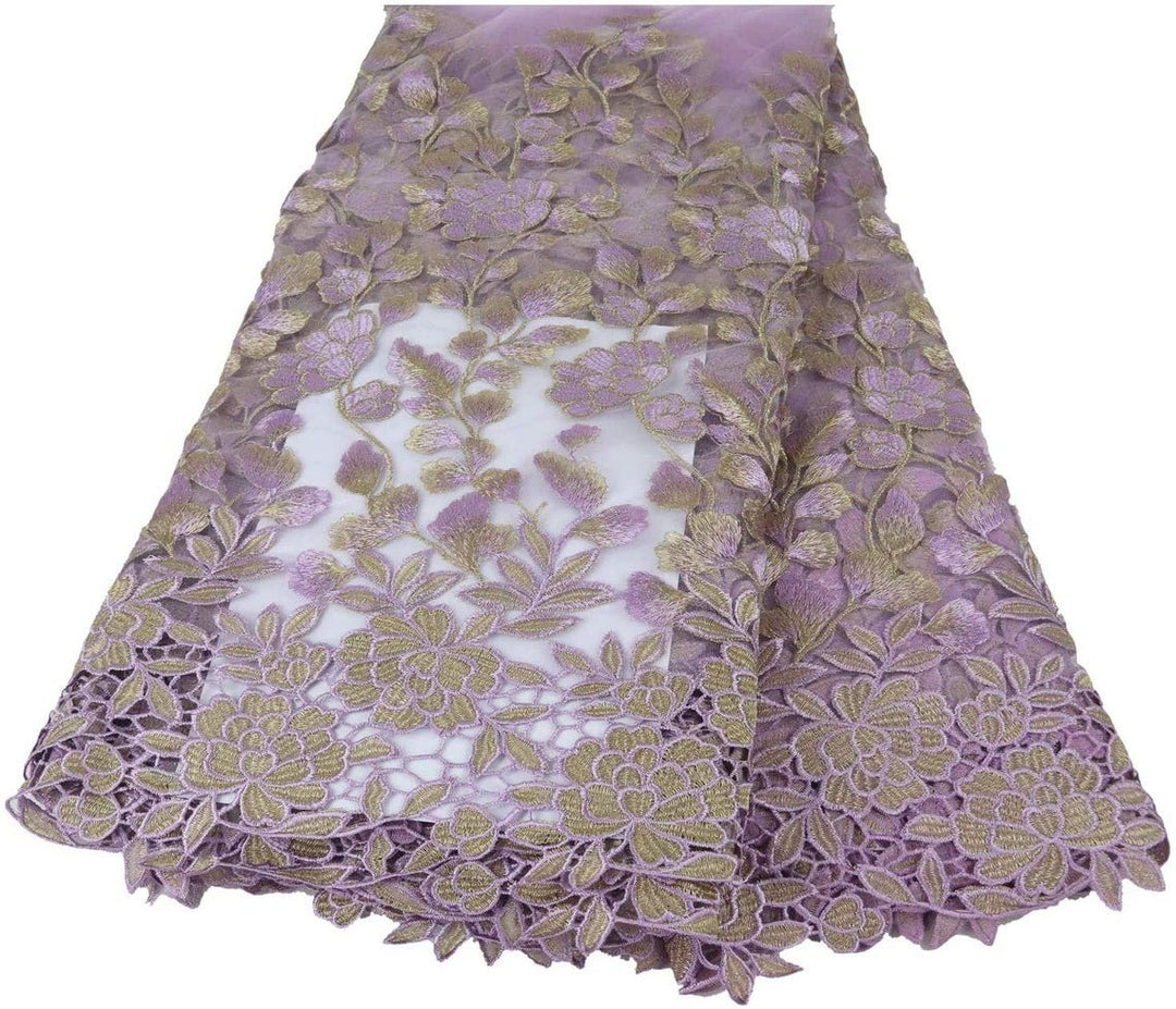 Savannah Metallic GOLD PINK Sequin Embroidery Mesh Lace / Dress