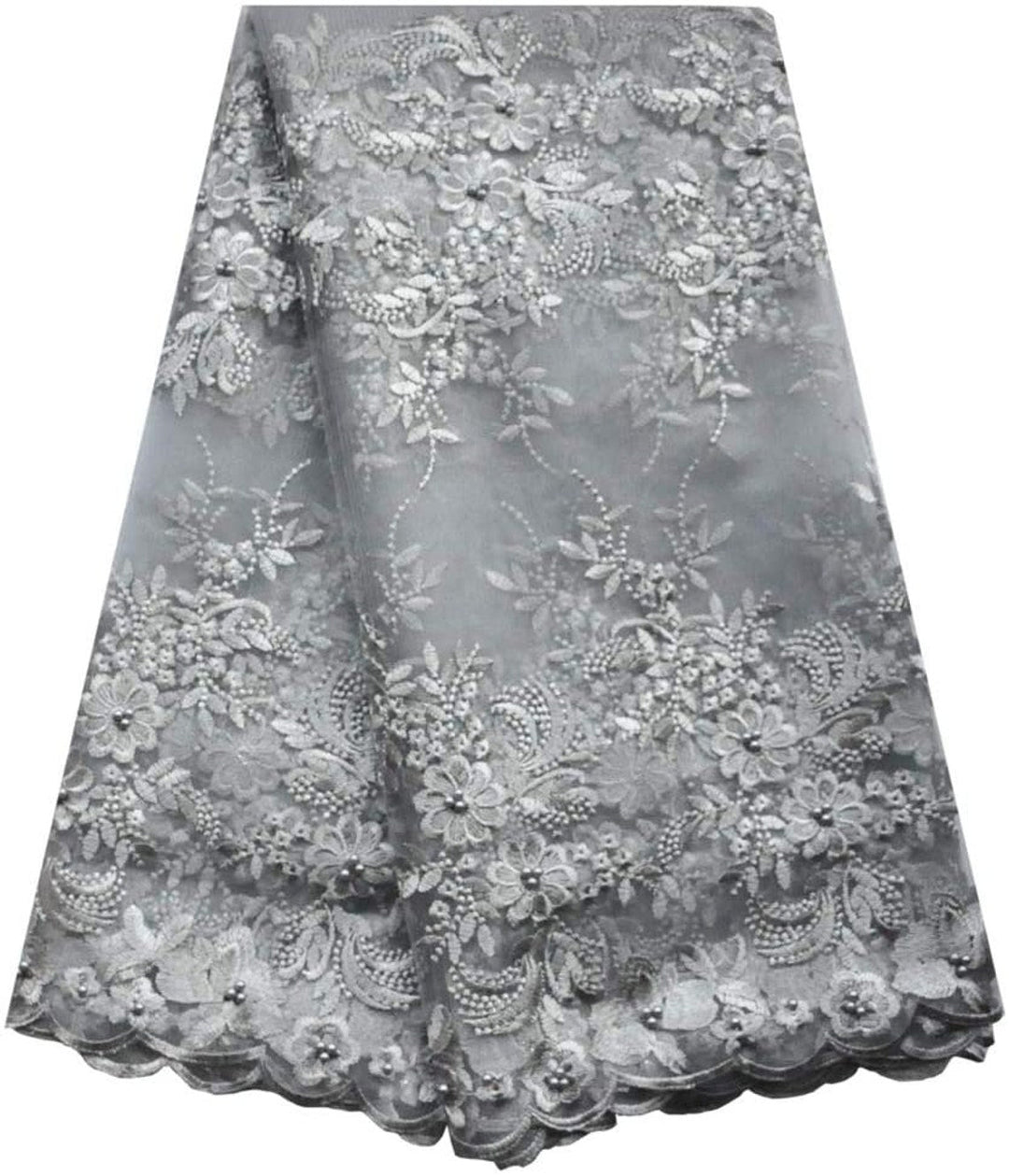 5 YARDS / 3 COLORS / White Gray Yellow Mesh Sequin Embroidery Lace / Bridal Dress Fabric - Classic & Modern