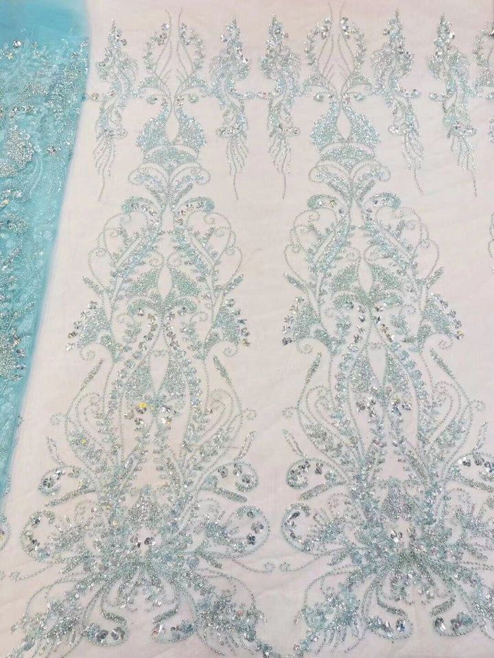 5 YARDS / 5 COLORS / Classic Light Gold Silver White Pink Blue Glitter Geometric Embroidery Mesh Lace - Classic & Modern