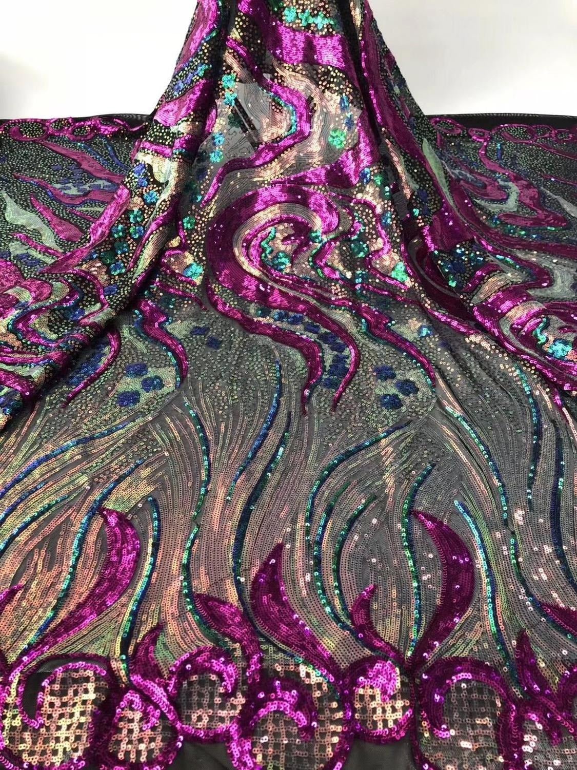 Sequin lace shop fabric