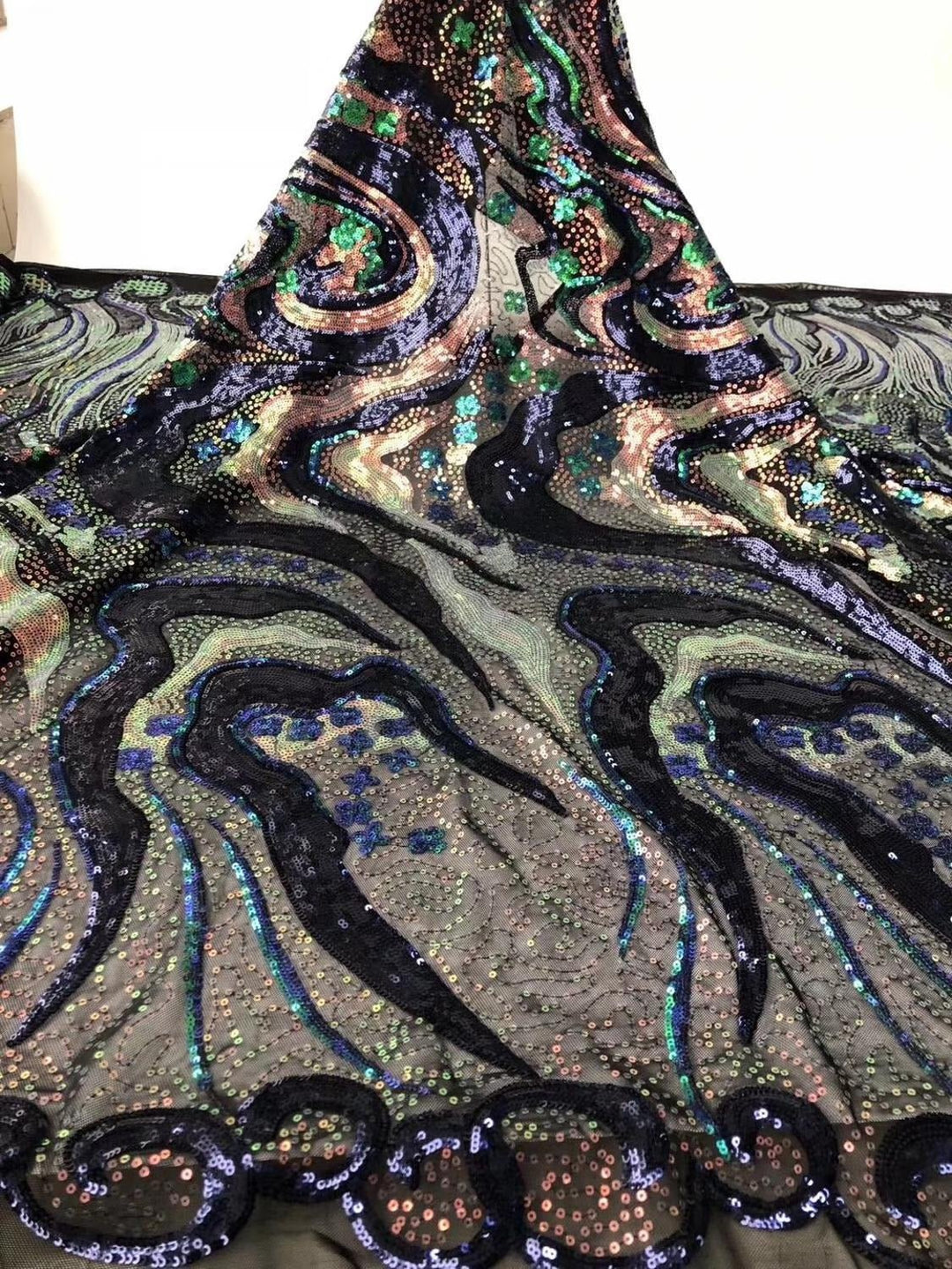 Fabric by The Yard Black Sequin Fabric 4 Yards Sequin Fabric for