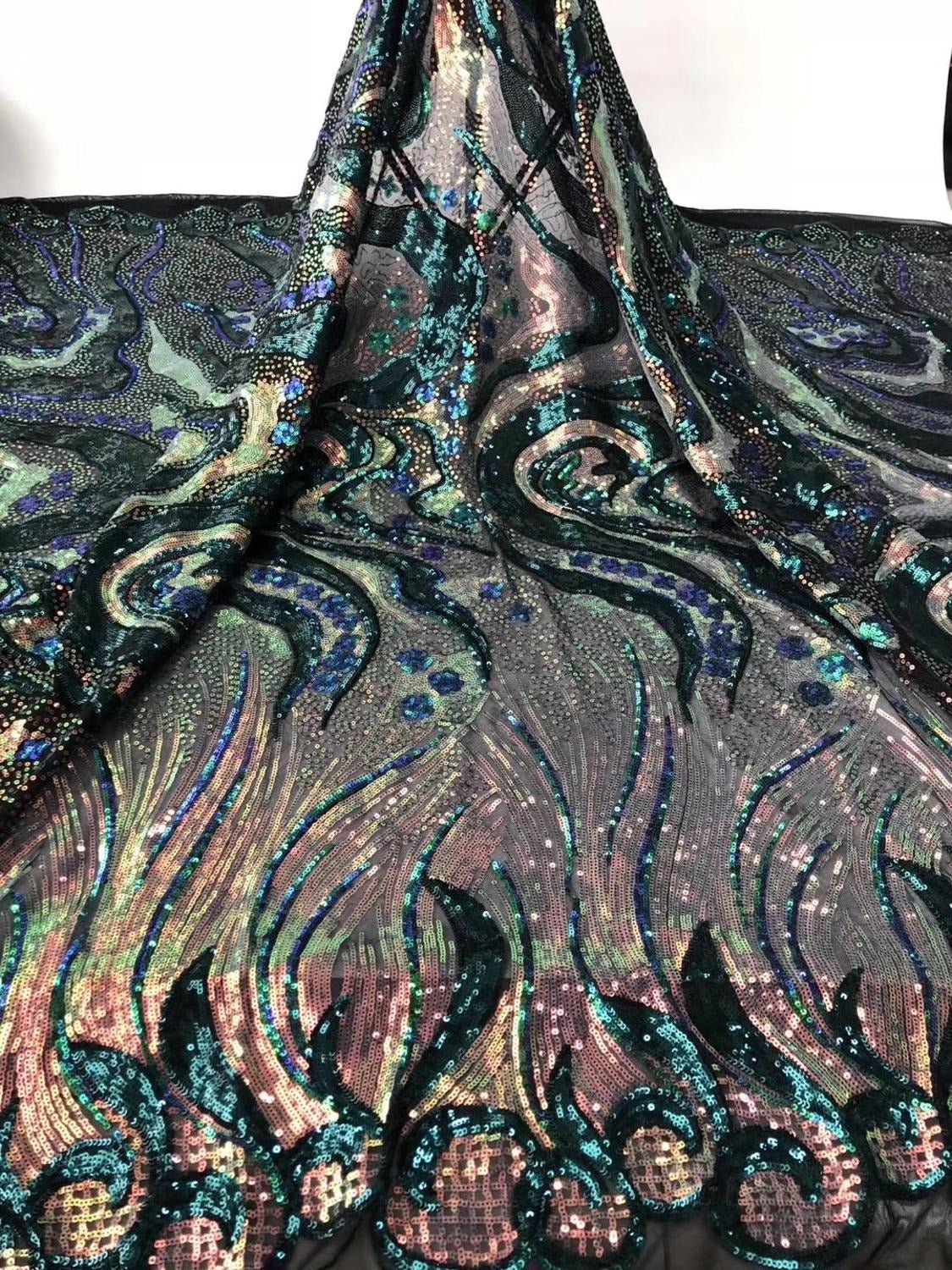 Gray lace fabric top by the yard