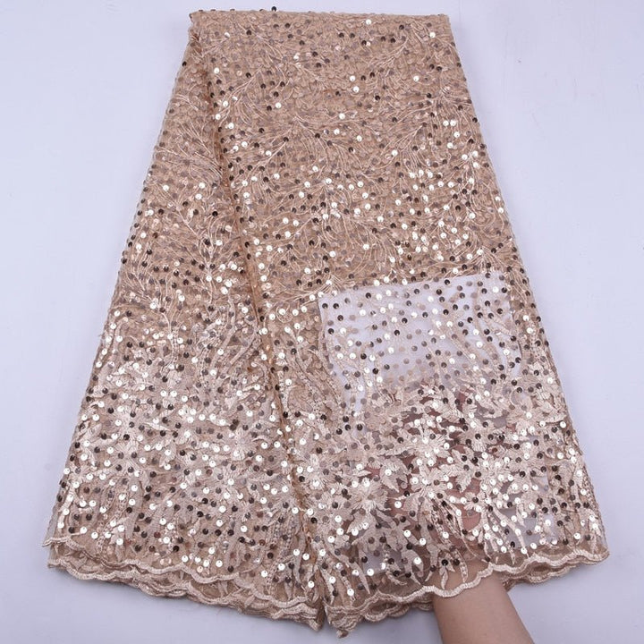 5 YARDS / 6 COLORS / Sequin Glitter Sequin Beaded Embroidery Tulle Mesh Lace Fabric - Classic & Modern