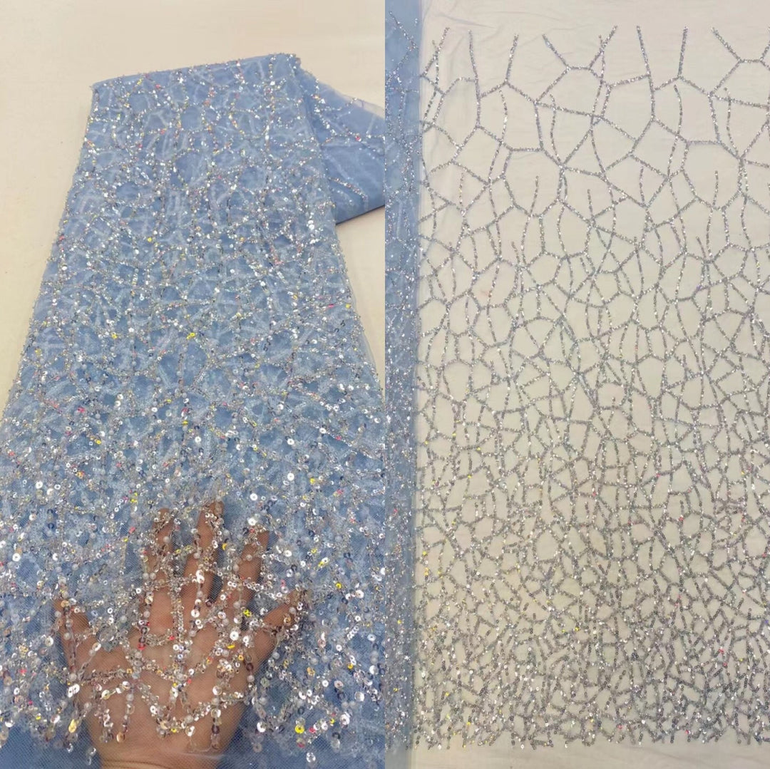 5 YARDS / 8 COLORS / Spider Web Style Sequin Beaded Embroidery Tulle Mesh Lace Party Prom Bridal Dress Fabric 5 YARDS / 8 COLORS / Spider Web Style Sequin Beaded Embroidery Tulle Mesh Lace Party Prom Bridal Dress Fabric