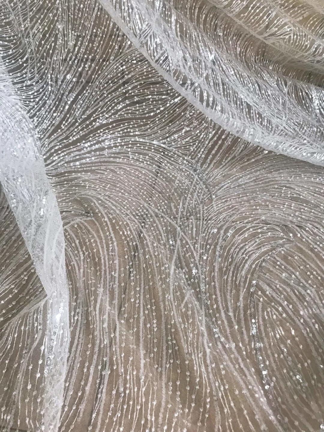 White Sparkle Glitter Tulle Fabric