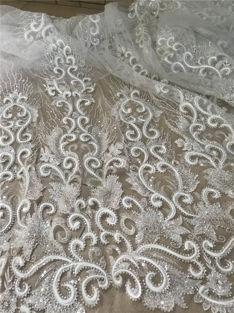 ivory lace fabric for wedding dress Amazon.com: Ivory Sequin Beading Floral Tree Branch Lace Fabric,Wedding Dress Sequin Beading Lace Fabric