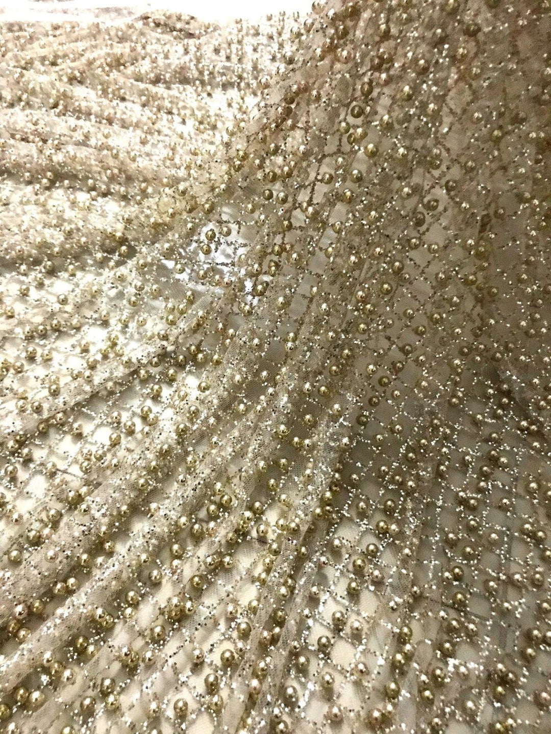 5 YARDS / Joanna Overall Gold Beads Metallic Gold Glitter Embroidery Mesh Lace / Party Prom Bridal Dress Fabric 5 YARDS / Joanna Overall Gold Beads Metallic Gold Glitter Embroidery Mesh Lace / Party Prom Bridal Dress Fabric