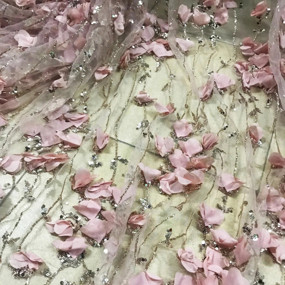 5 YARDS / Amalya Pink Floral Embroidery Floral Tulle Mesh LaceParty Pr Classic Modern Fabrics 5 YARDS / Amalya Pink Floral Embroidery Floral Tulle Mesh LaceParty Pr Classic Modern Fabrics