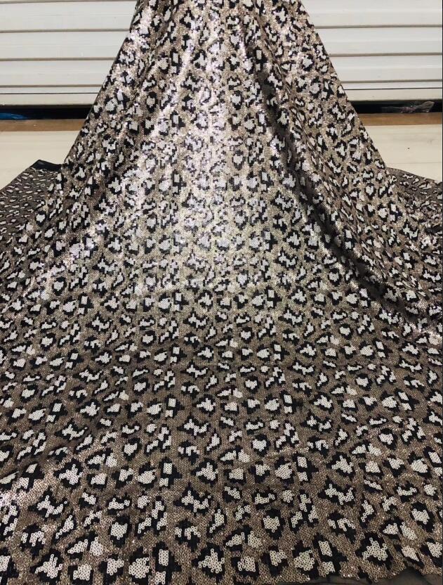 5 YARDS / 3 COLORS / Ocèane Animal Print Beaded Embroidery Sequin Mesh Lace  Party Prom Bridal Dress Fabric