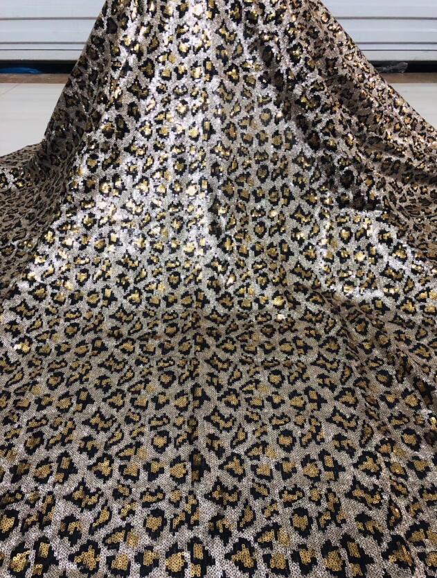 5 YARDS / 3 COLORS / Ocèane Animal Print Beaded Embroidery Sequin Mesh Lace  Party Prom Bridal Dress Fabric