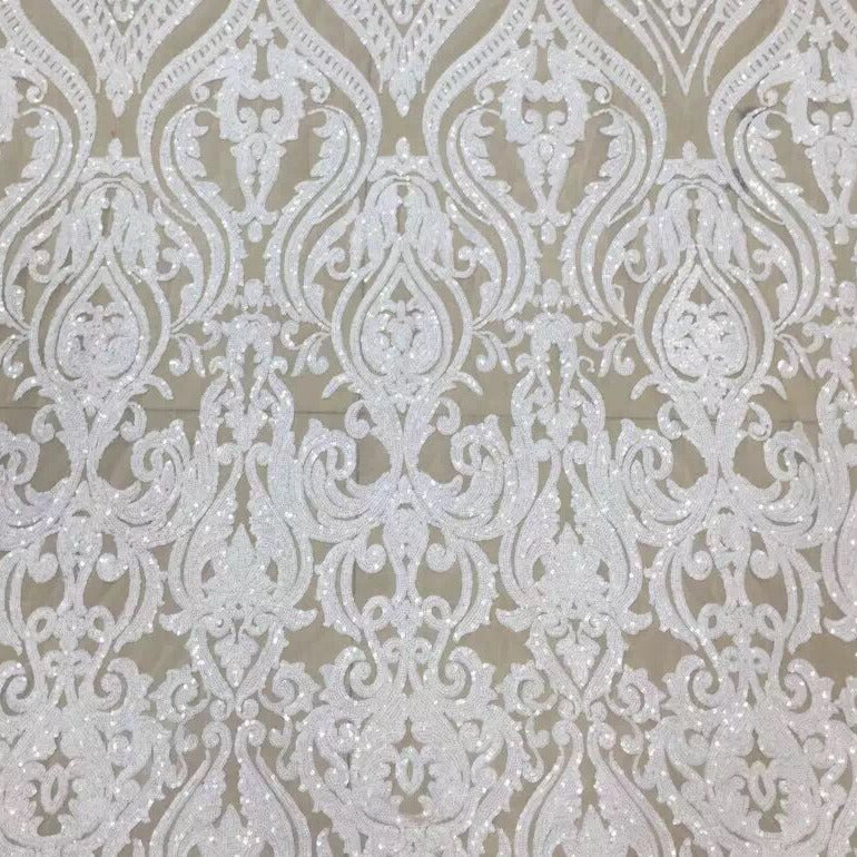 5 YARDS / 3 COLORS / Odette Regal Beaded Embroidery Sequin Mesh Lace  Party Prom Bridal Dress Fabric