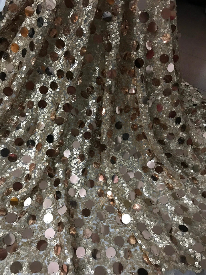 Tessuto per abito da sposa, 5 metri / Joanna, ricamo con perline floreali, glitter, rete di pizzo, ballo di fine anno