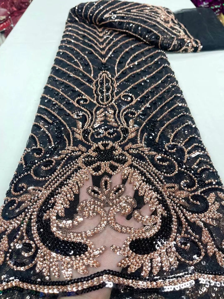 5 YARDS / 8 COLORS / Cerise Sequin Beaded Embroidered  Mesh Sparkly Lace Bridal  Party Prom Bridal Dress Fabric