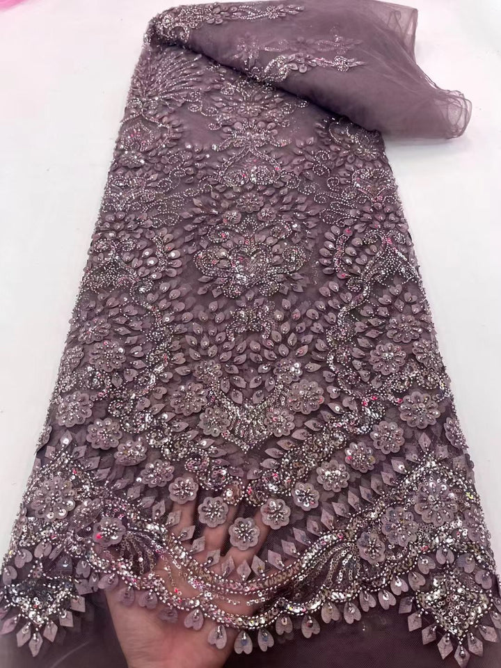 5 YARDS / 20 COLORI / Tessuto per abito da cerimonia nuziale da sposa in pizzo scintillante con paillettes e perline ricamate Elayne