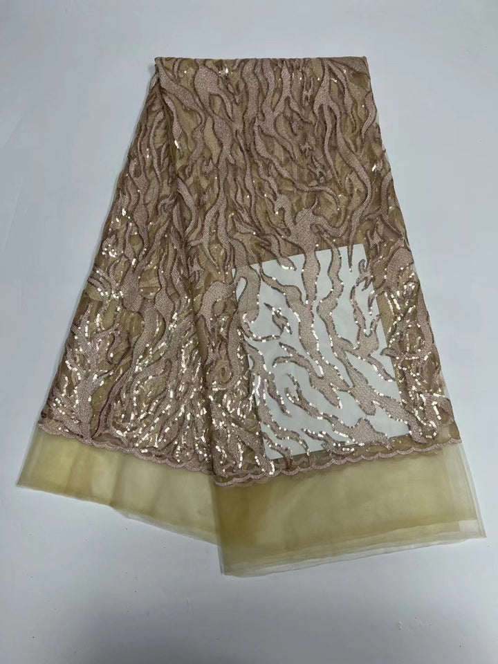 5 YARDS / 9 COLORI / Sacha tono su tono glitter paillettes perline ricamo tulle maglia pizzo tessuto abito da sposa ballo di fine anno